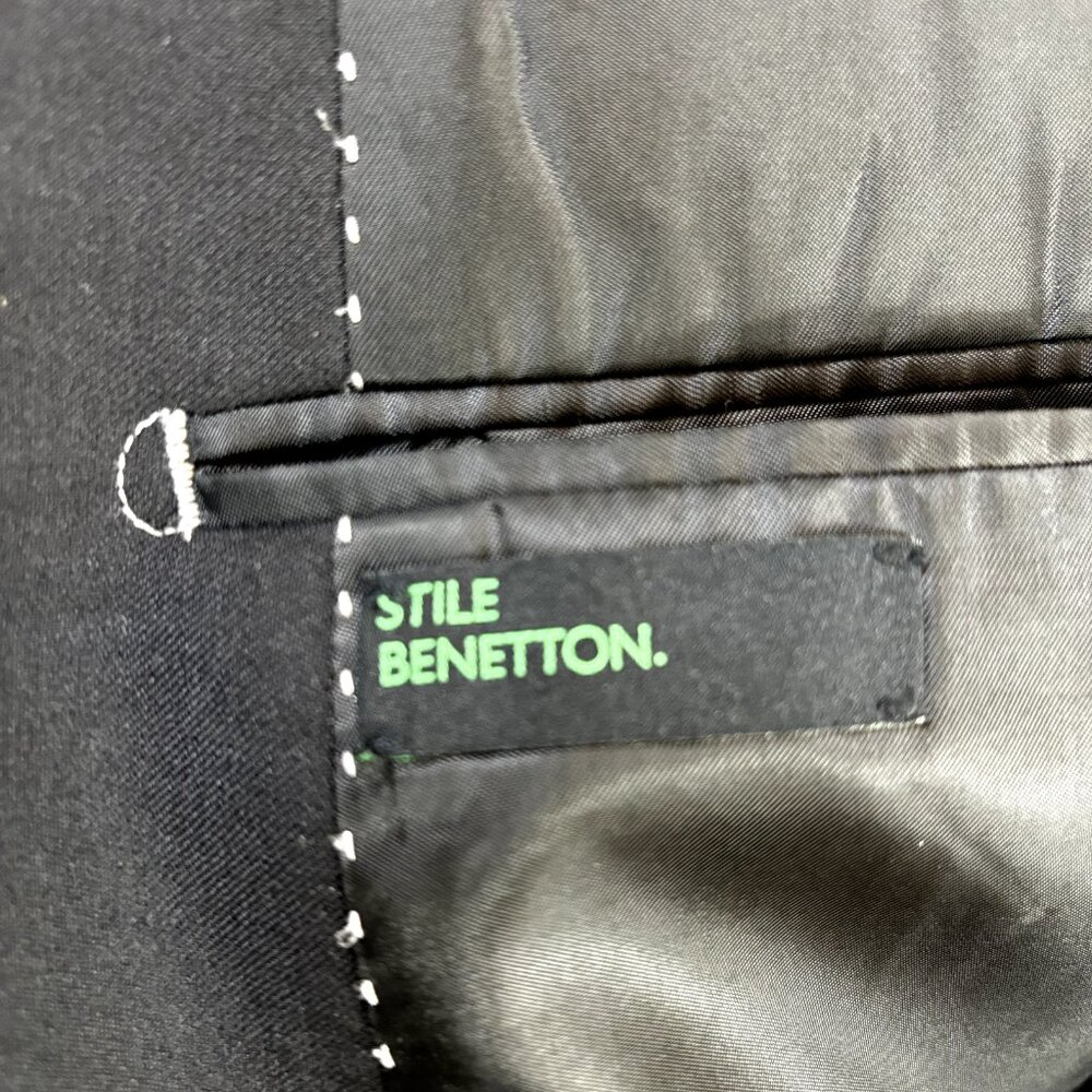 Stile Benetton Sport Coat Blazer 50 EU/40-41 US‎ Wool Blend Slim Fit Suit Jacket - Picture 5 of 14